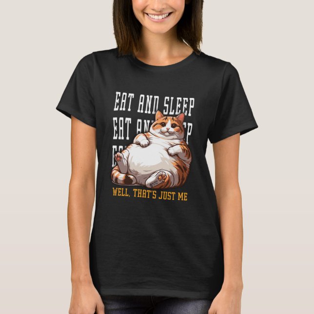T-shirt Lazy Cat Femmes Noires (Devant)