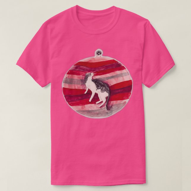 T-shirt lazy cat following a pigeon 2 (Design devant)