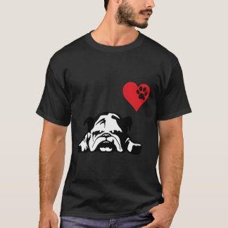 T-shirt Lazy English Bulldog I Lov My English Bulldog