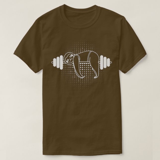 T-shirt Lazy Gym Sloth Barbell (Design devant)