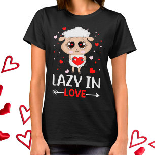 T-shirt Lazy in Love Sheep pour célibataires de la Saint-V