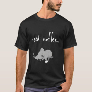 T-shirt Lazy Koala Cute Café Café Café Tee
