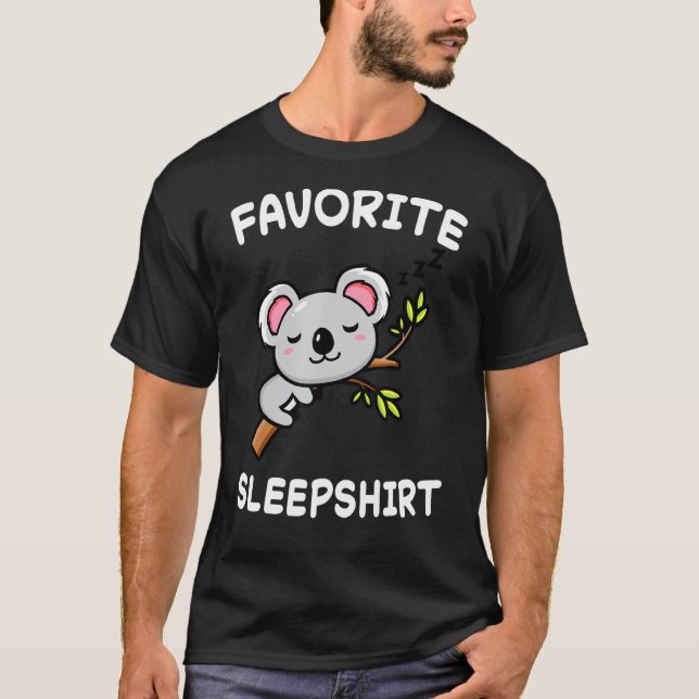 T-shirt Lazy Koala Koalas Ours Nap Dormir Pyjama (Devant)