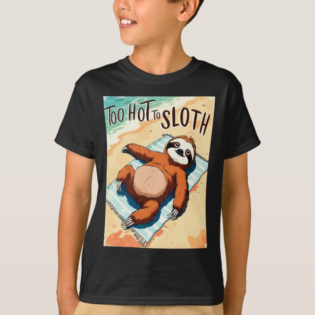 T-shirt Lazy Sloth Summer Vintage Beach (Devant)