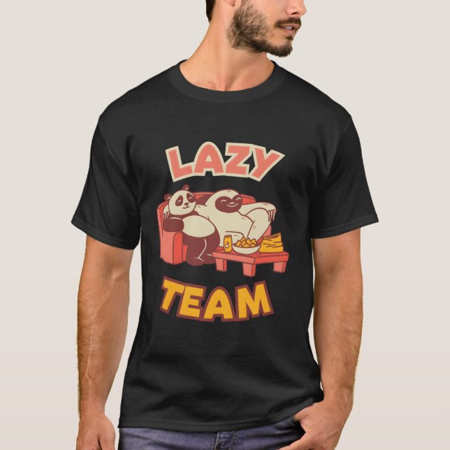 T-shirt Lazy Team Sloth Et Panda Wild Panda Bamboo (Devant)