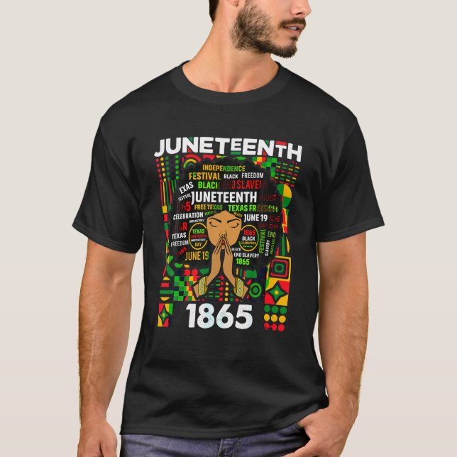 T-shirt Le 11 juin célèbre l'histoire des Noirs de Freedom (Devant)