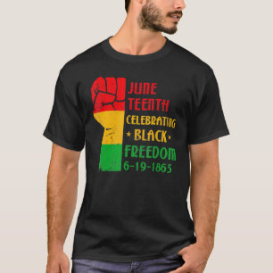 T-shirt Le 19 juin fête la liberté noire 1865 19 juin