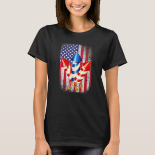 T-shirt Le 4 Juillet Juste Ici Pour Bang American Flag Ret