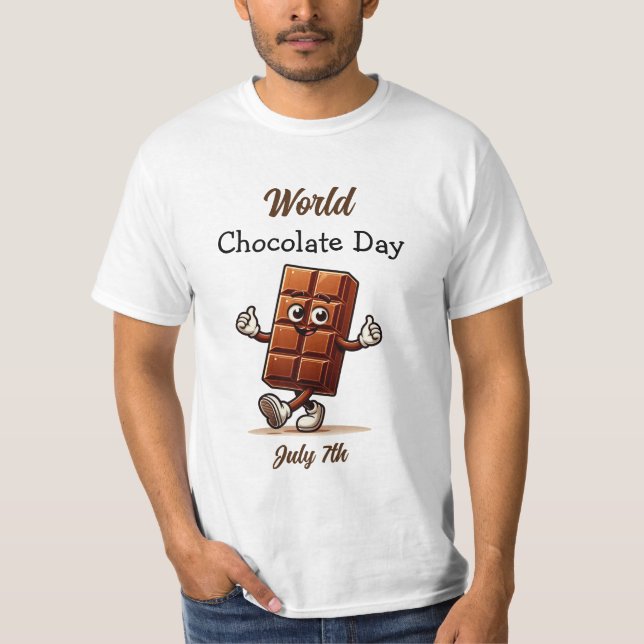 T-shirt Le 7 juillet est la Journée mondiale du chocolat (Devant)