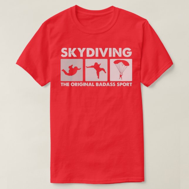T-shirt Le Badass Sport original amusant Skydiving (Design devant)