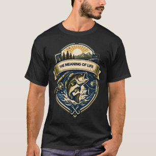 T-shirt Le badge de la signification de la pêche à la vie