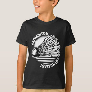 T-shirt Le Badminton Enthousiast Shuttle Badminton Racket