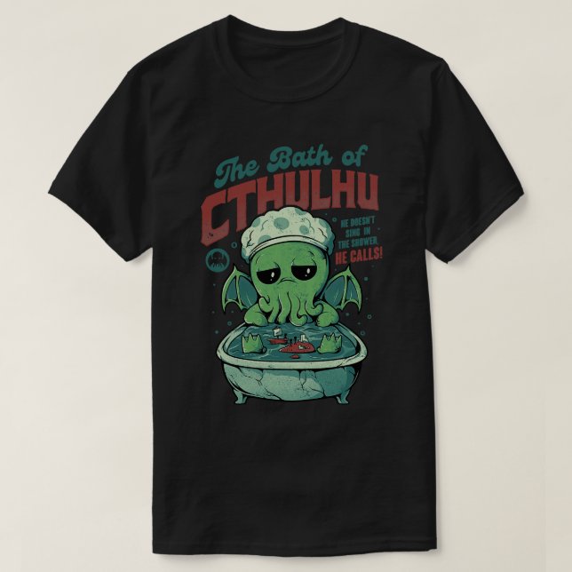 T-shirt Le Bain de Cthulhu Funny Horror Monster Don 1 (Design devant)