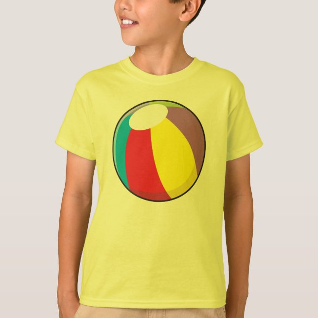 T-shirt Le ballon de plage en plastique gonflable fait sur (Devant)