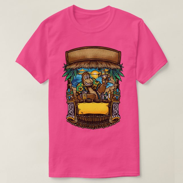 T-shirt Le bar de plage de Gorilla (Design devant)