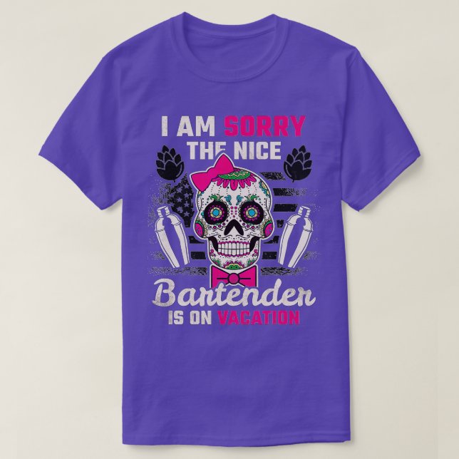T-shirt Le Barman De Nice Est En Vacances (Design devant)