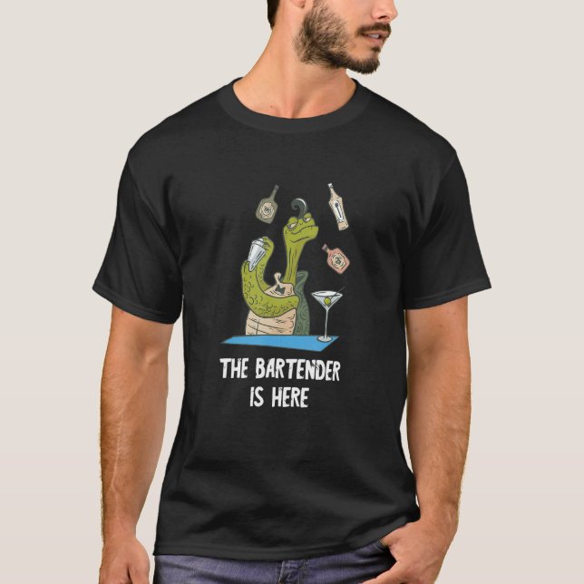 T-shirt Le barman est ici Mixologue Bar Worker Turtle (Devant)