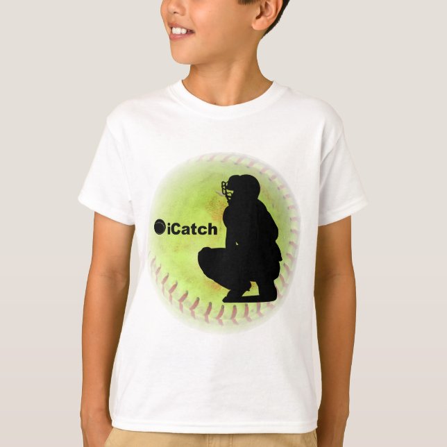 T-shirt le base-ball de Fastpitch d'iCatch (Devant)