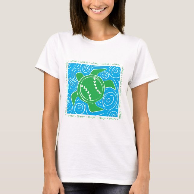 T-shirt Le base-ball de plage de tortue (Devant)