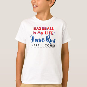 T-shirt Le baseball est ma vie Home Run Player Numéro