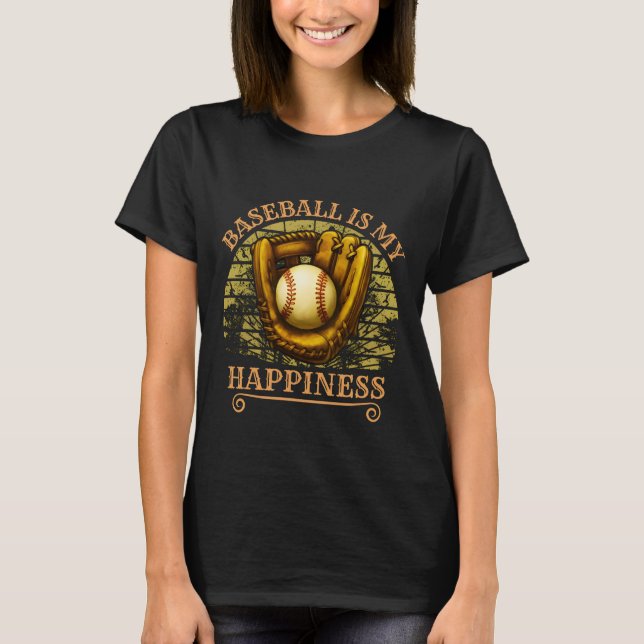 T-shirt le baseball est mon bonheur (Devant)