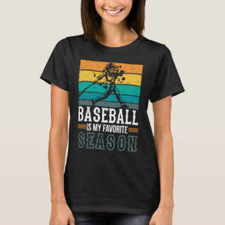 T-shirt Le Baseball Est Mon Jeu De Saison Préféré Chat Pou