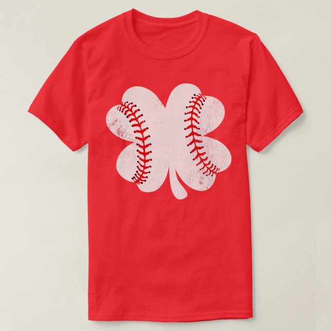 T-shirt Le baseball Jour de la Saint Patrick en trèfle (Design devant)
