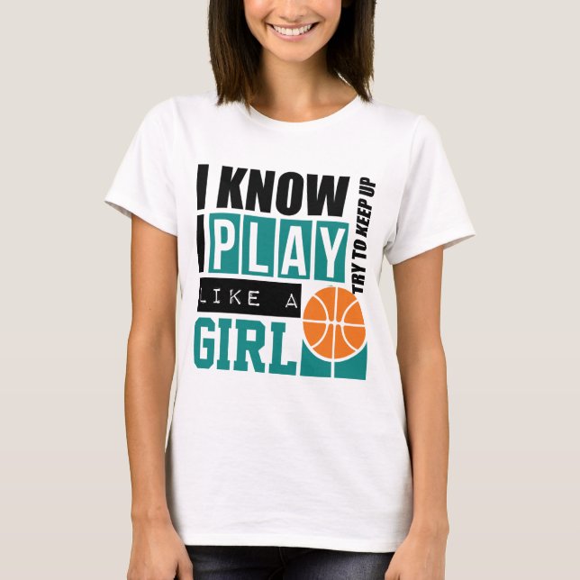 T-shirt Le basket-ball de jeu aiment une fille (Devant)