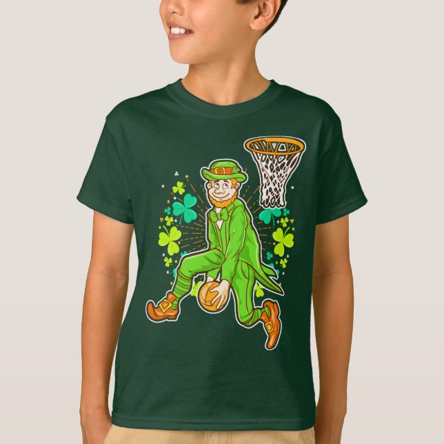 T-shirt Le basket-ball de lutin de Jour de la Saint (Devant)