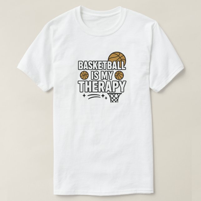 T-shirt Le basket-ball est ma thérapie (Design devant)