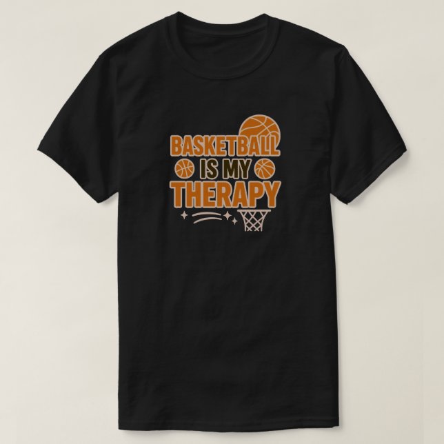 T-shirt Le basket-ball est ma thérapie (Design devant)
