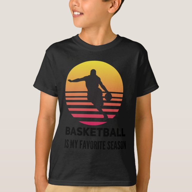 T-shirt Le Basket-Ball Est Mon Sunset Dribble Favori (Devant)