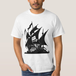 T-shirt Le bateau de logo de baie de pirate