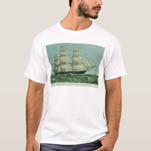 T-shirt Le bateau de tondeuse "Highflyer", 1111 tonnes (Devant)