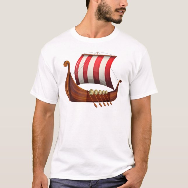 T-shirt Le bateau d'un Viking (Devant)