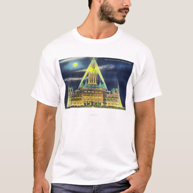 T-shirt Le bâtiment de capitol d'état la nuit (Devant)