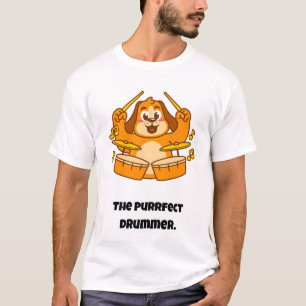 T-shirt Le batteur parfait/Chat drôle