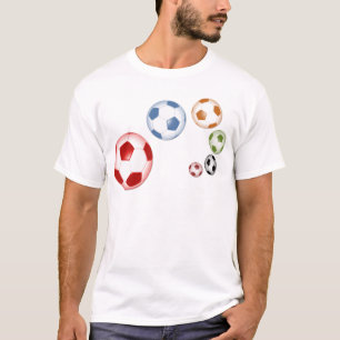 T-shirt Le beau football (le football) a placé des boules