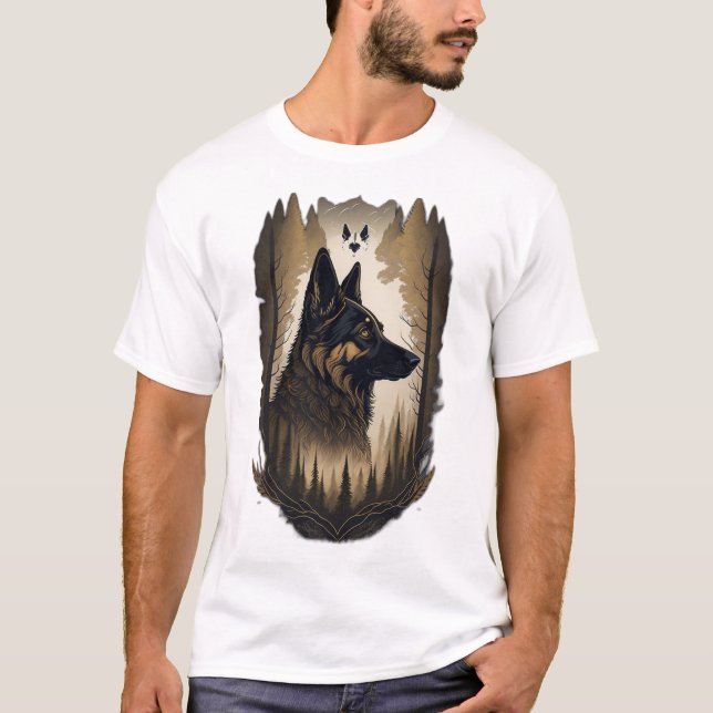 T-shirt Le Berger Allemand 008  (Devant)