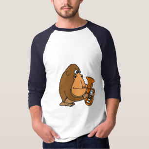 T-shirt Le BH gorille drôle jouant la chemise de saxophon