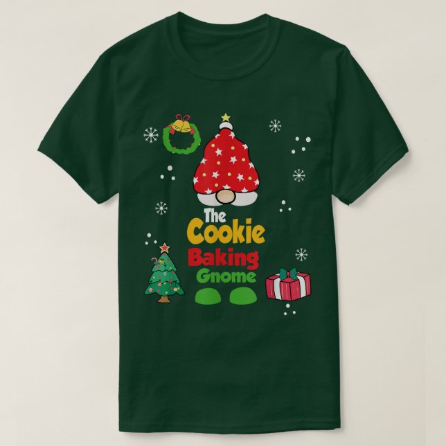 T-shirt le biscuit cuisson gnome drôle de Noël pyjamas de (Design devant)