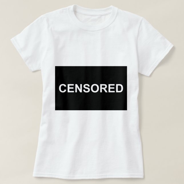 T-shirt Le blanc censuré par mot marque avec des lettres (Design devant)