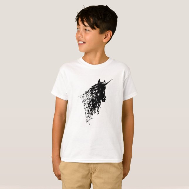 T-shirt Le blanc de conception de licorne badine le (Devant entier)