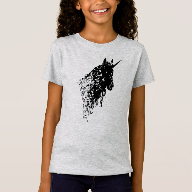 T-Shirt Le blanc de conception de licorne badine le (Devant)