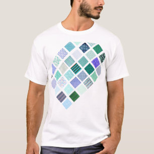 T-shirt Le bleu ajuste le motif de mosaïque
