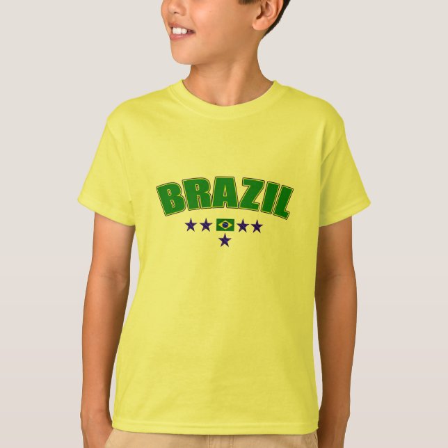 T-shirt Le bleu cinq étoiles du Brésil a exprimé la (Devant)
