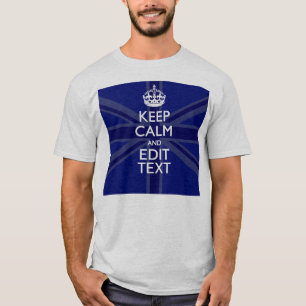 T-shirt Le bleu de minuit gardent le calme et votre texte