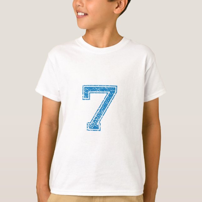 T-shirt Le bleu folâtre Jerzee le numéro 7 (Devant)