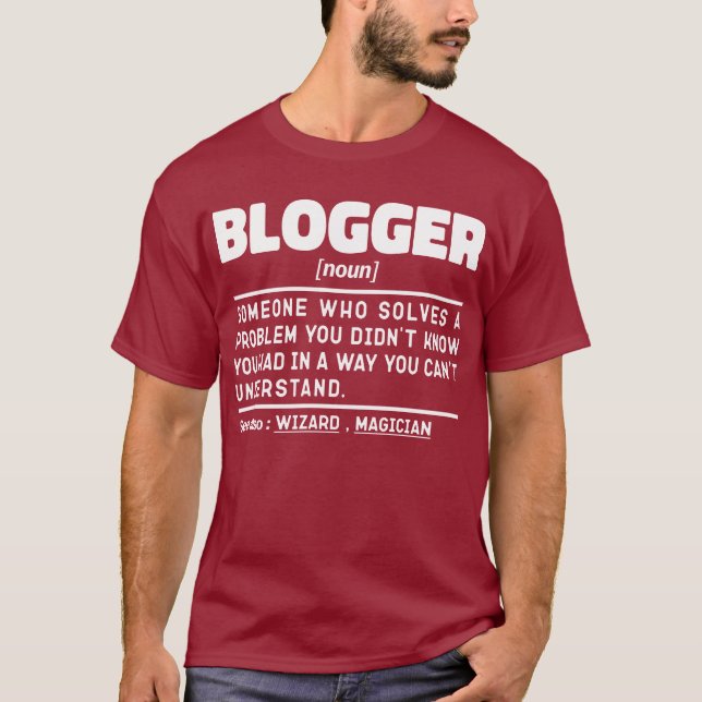 T-shirt Le blogueur Noun Definition Drôle Citation Cool (Devant)