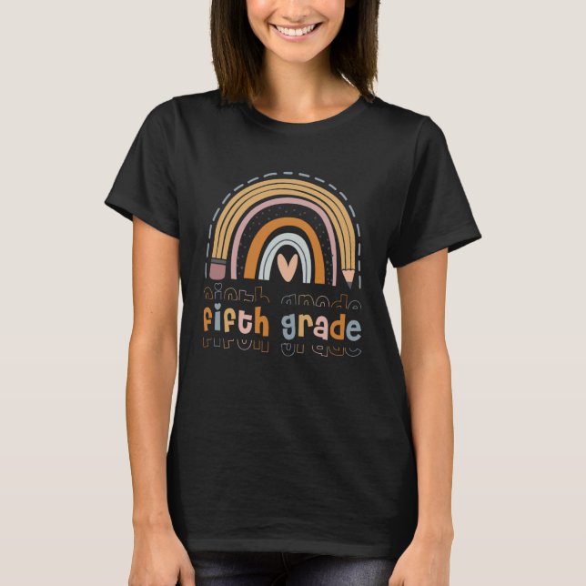 T-shirt Le Boho Rainbow De Cinquième Année Revient À L'Éco (Devant)